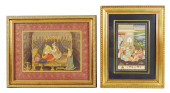 TWO INDIAN FRAMED PAINTINGS DE