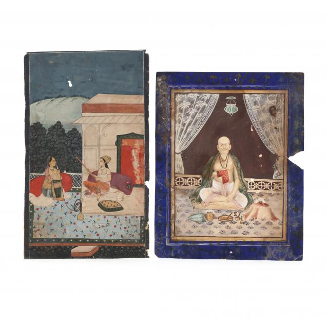 TWO INDIAN MINIATURE PAINTINGS 
