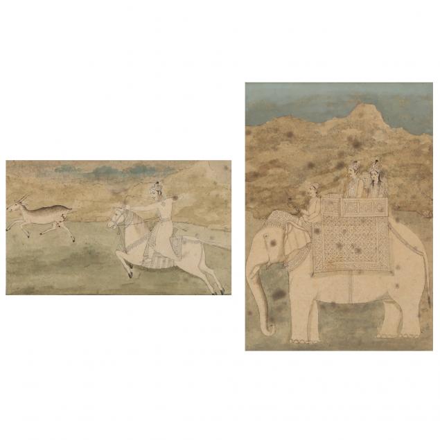 TWO INDIAN MINIATURE PAINTINGS 