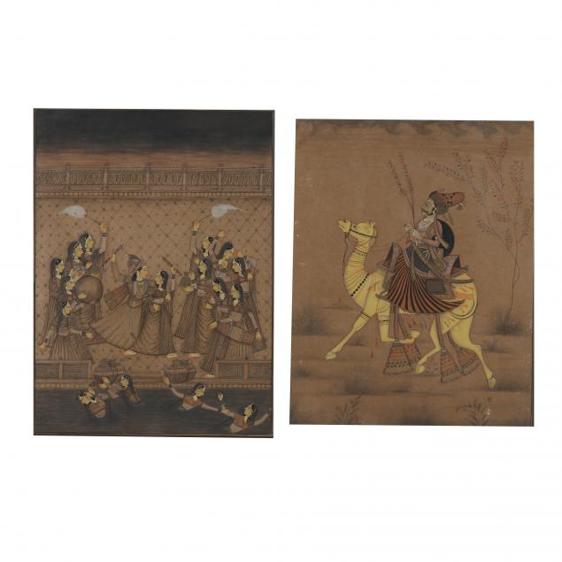 TWO INDIAN NIM QALAM PAINTINGS 19th