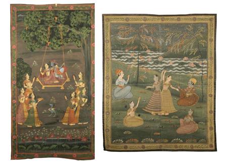 Two Indian Painted Cloths 	 