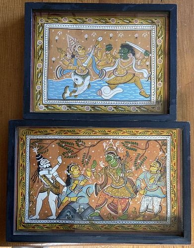 TWO INDIAN PAINTINGS IN SHADOW