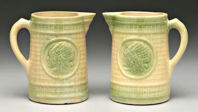 Two Indian salt glaze pitchers: