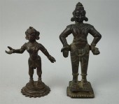 TWO INDIAN SMALL BRONZE FIGURE