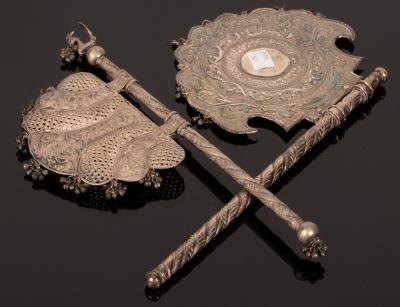 Two Indian white metal ritual