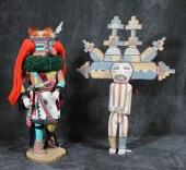 TWO INDIGENOUS CARVED FIGURINE