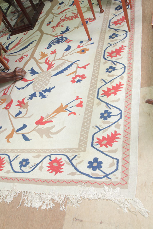 TWO INDO-ORIENTAL RUGS. Room size