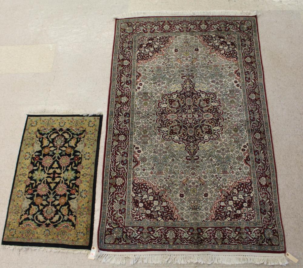 TWO INDO PERSIAN HAND KNOTTED