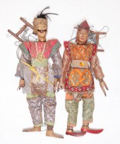 TWO INDONESIAN MARIONETTES. Se
