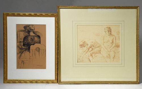 TWO INK DRAWINGS BY ROBERT BRACKMAN