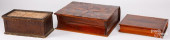 TWO INLAID BOOK BOXES AND A SL