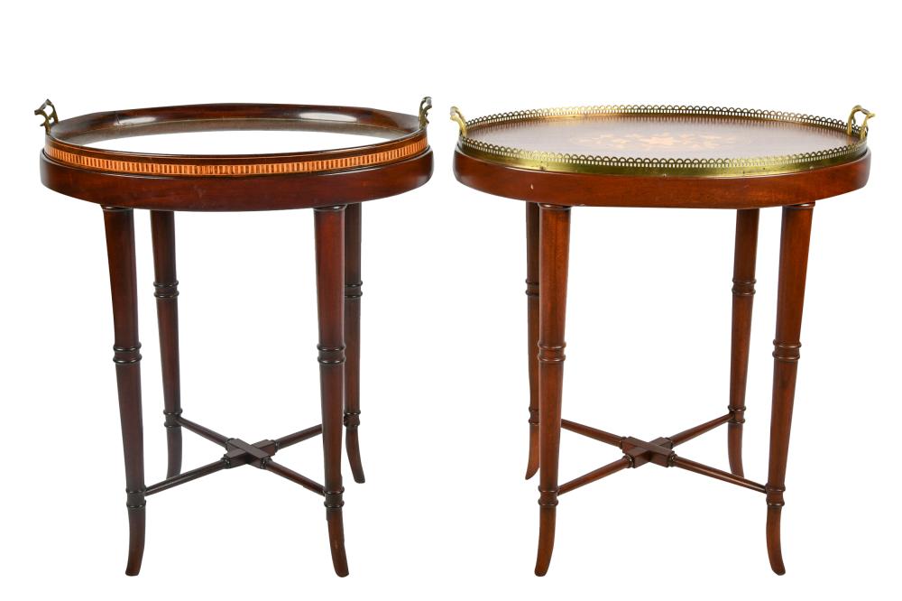 TWO INLAID END TABLESeach with