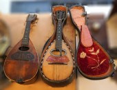 TWO INLAID ITALIAN FRUITWOOD L