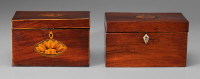 Two inlaid Regency tea caddi