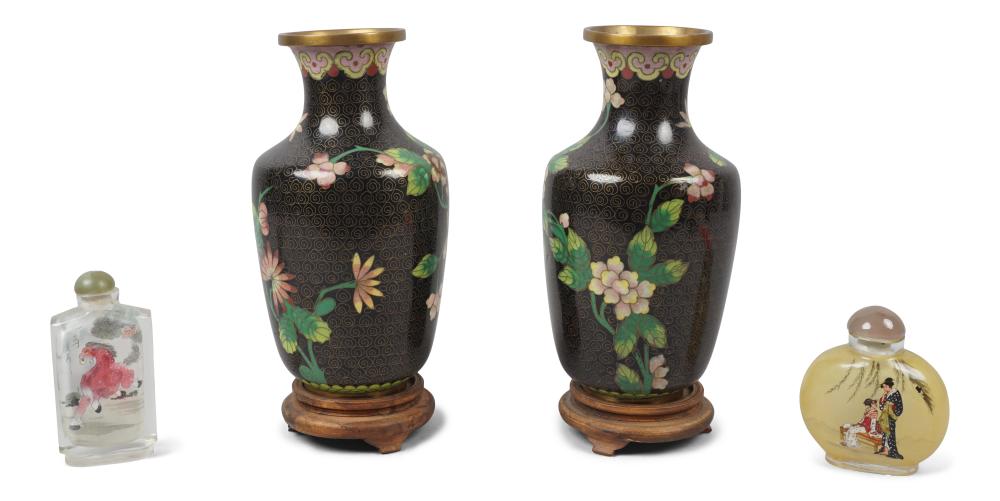 TWO INSIDE PAINTED GLASS SNUFF