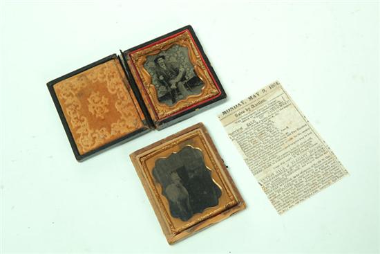 TWO INTERESTING NINTH PLATE TINTYPE