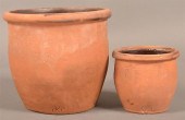 TWO INTERIOR GLAZED REDWARE ST