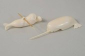TWO INUIT CARVED MARINE IVORY