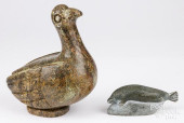 TWO INUIT CARVED STONE ANIMALS