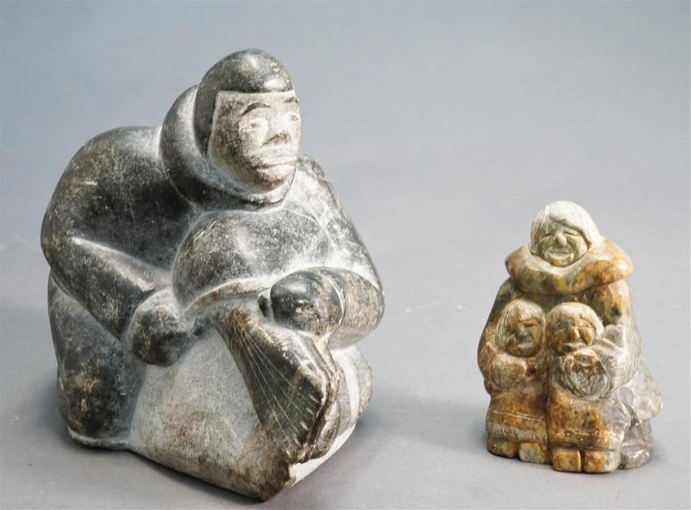 TWO INUIT CARVED STONE