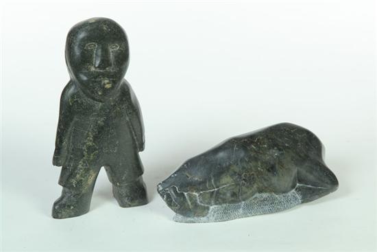 TWO INUIT CARVINGS.  Canada  mid