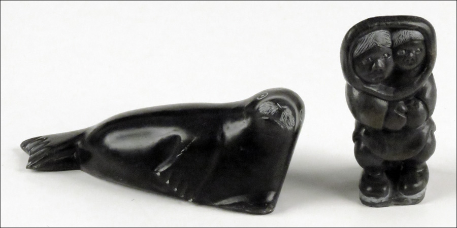 TWO INUIT CARVINGS. Condition: No