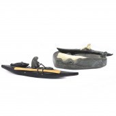TWO INUIT STONE CARVINGS OF FI