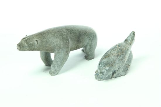TWO INUIT STONE CARVINGS. 