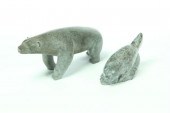 TWO INUIT STONE CARVINGS.  Twe