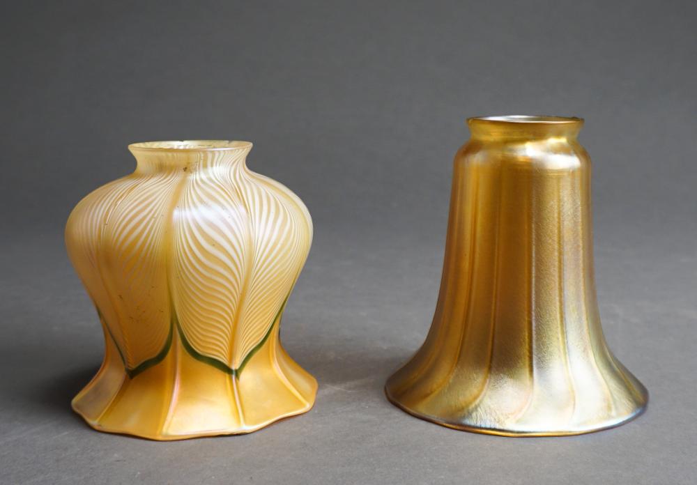 TWO IRIDESCENT ART-GLASS