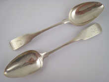 Two Irish silver fiddle pattern