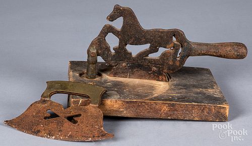 TWO IRON CHOPPERS, 20TH C.Two