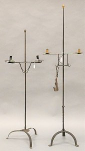 TWO IRON FLOOR CANDLE HOLDERST