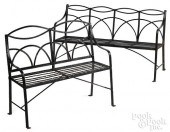 TWO IRON GARDEN BENCHESTwo iro