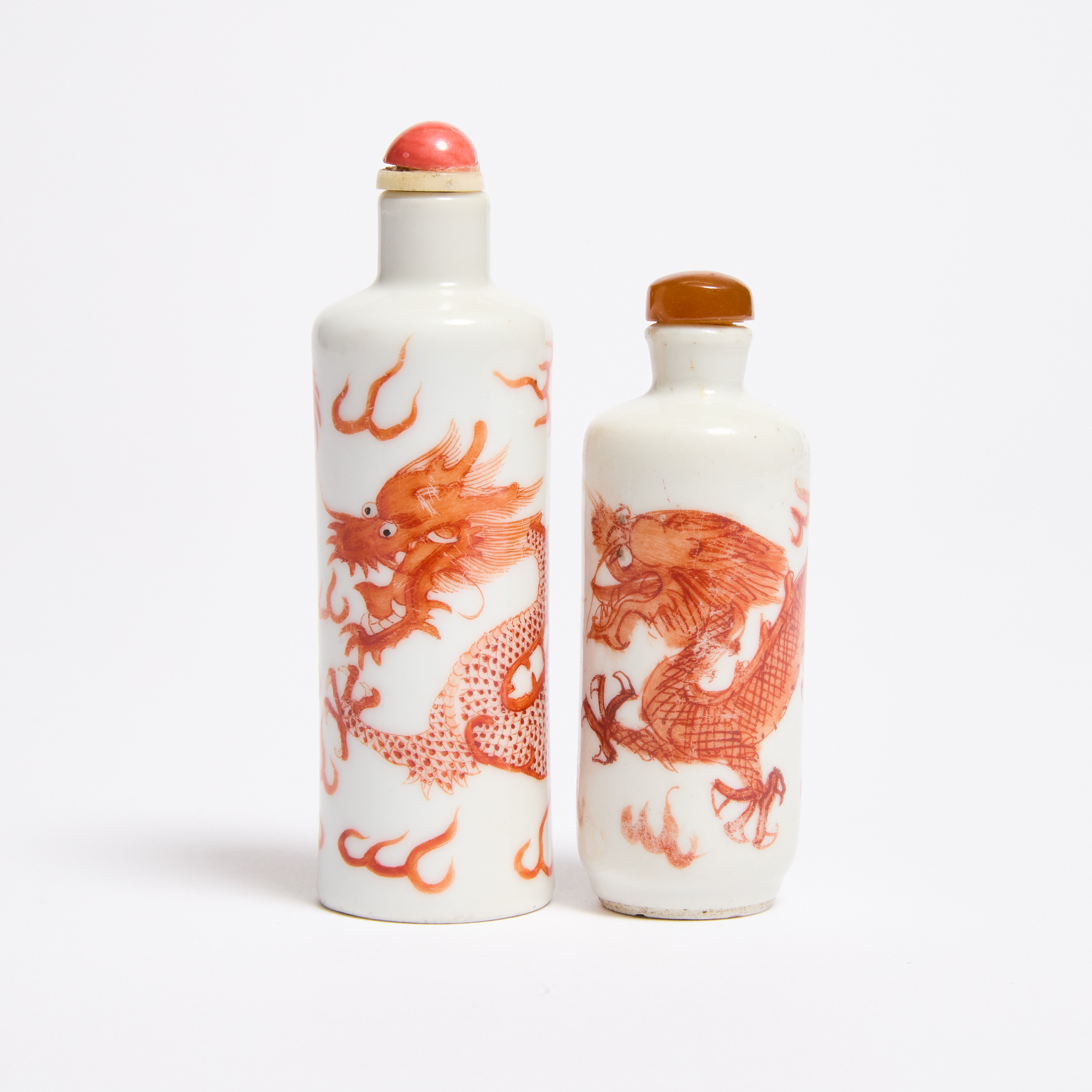 Two Iron-Red Decorated Porcelain