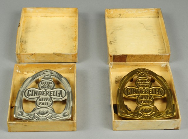 TWO IRON STANDS WITH BOXES