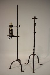 TWO IRON TORCHIERES - ENGLISH