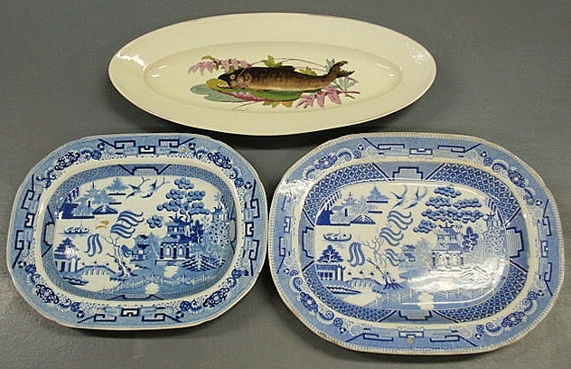 Two ironstone platters in the