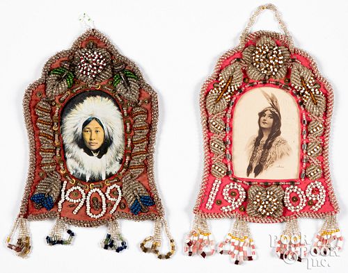 TWO IROQUOIS INDIAN BEADED
