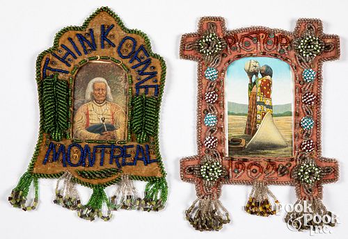 TWO IROQUOIS INDIAN BEADED