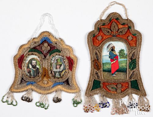 TWO IROQUOIS INDIAN BEADED