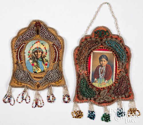 TWO IROQUOIS INDIAN BEADED