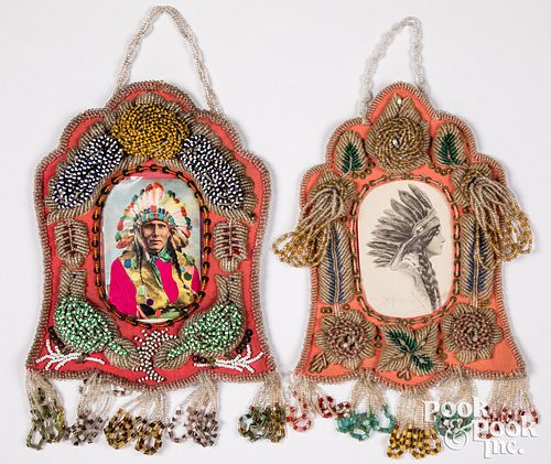 TWO IROQUOIS INDIAN BEADED