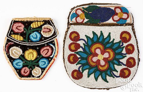 TWO IROQUOIS INDIAN BEADWORK