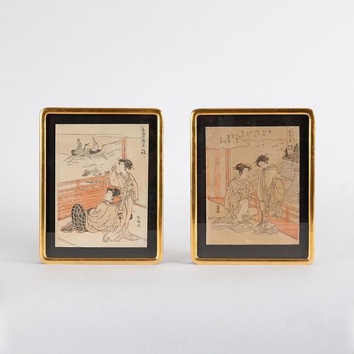 TWO ISODA KORYUSAI UKIYO-E COLOR