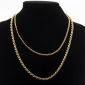 TWO ITALIAN 14K GOLD NECKLACES