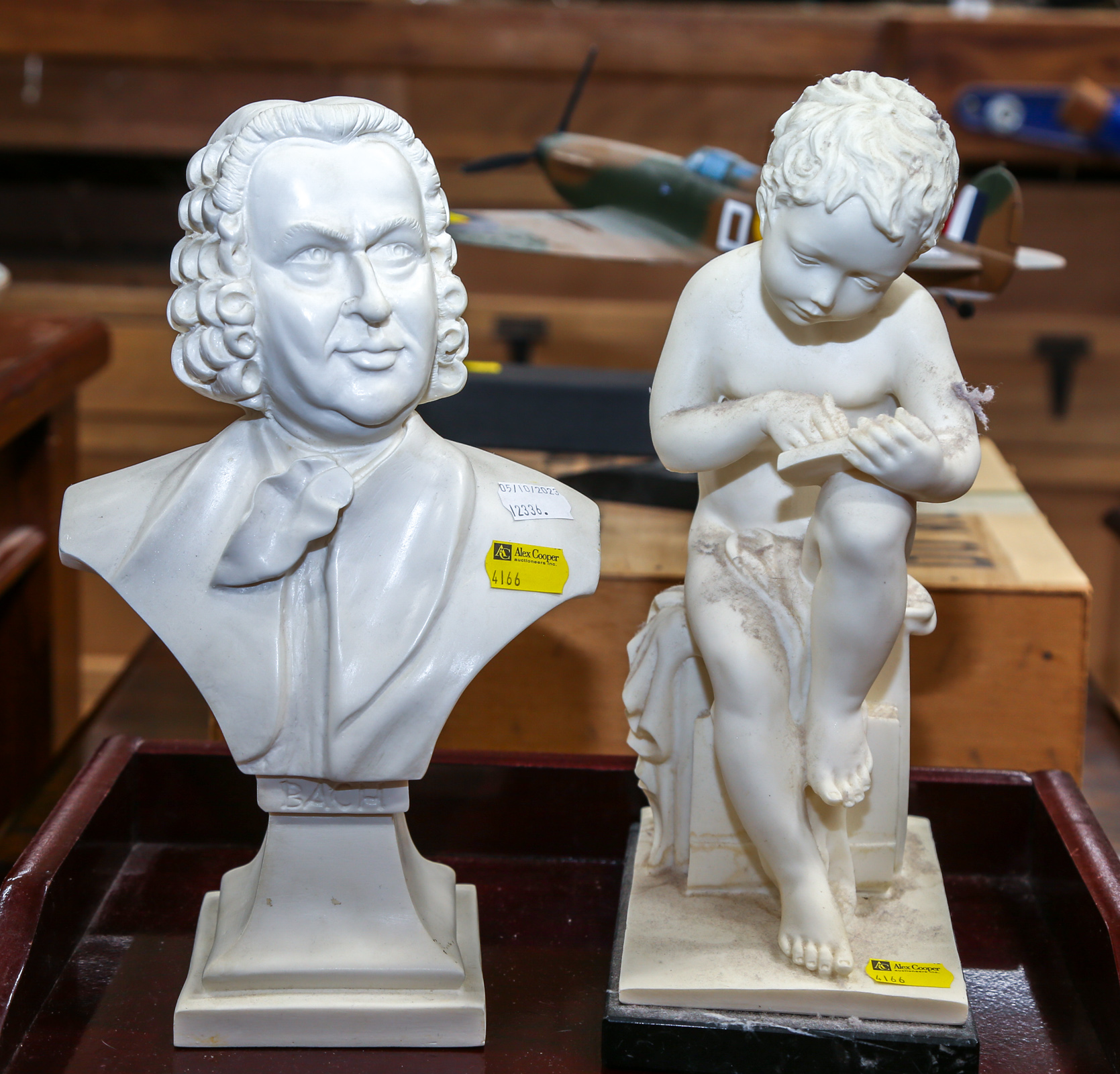 TWO ITALIAN ALABASTER DUST