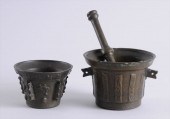 TWO ITALIAN BAROQUE BRONZE MOR
