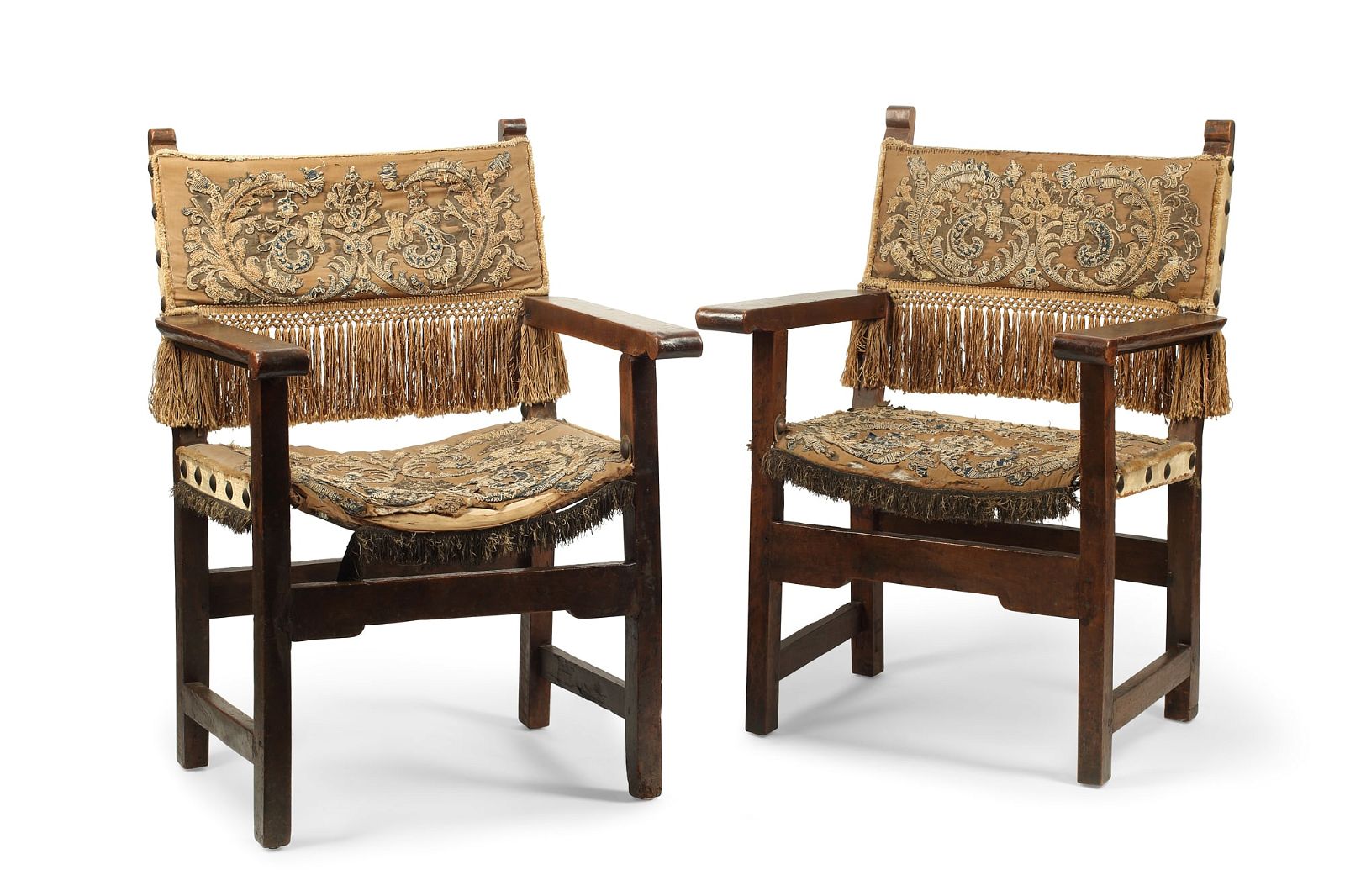 TWO ITALIAN BAROQUE WALNUT