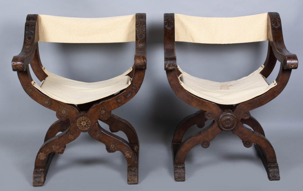 TWO ITALIAN BAROQUE WALNUT